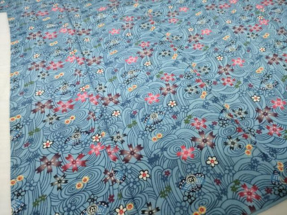 平和屋着物●本場琉球紅型　小紋　舞花文　正絹　逸品　AABK6254ck