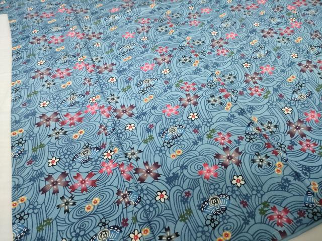 平和屋着物●本場琉球紅型　小紋　舞花文　正絹　逸品　AABK6254ck