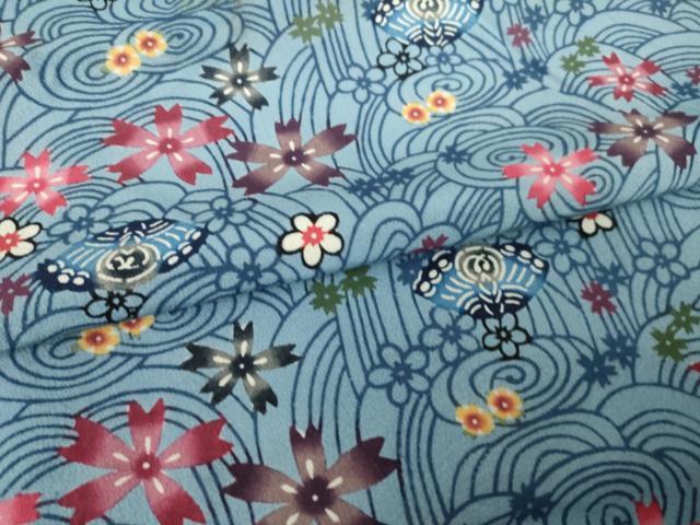 平和屋着物●本場琉球紅型　小紋　舞花文　正絹　逸品　AABK6254ck