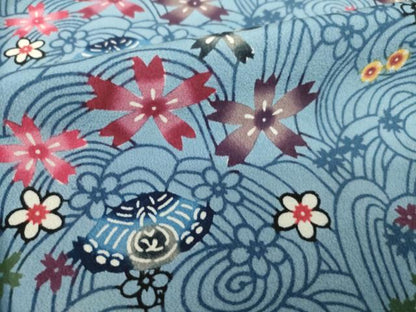 平和屋着物●本場琉球紅型　小紋　舞花文　正絹　逸品　AABK6254ck