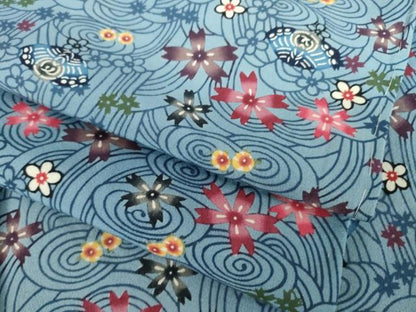 平和屋着物●本場琉球紅型　小紋　舞花文　正絹　逸品　AABK6254ck