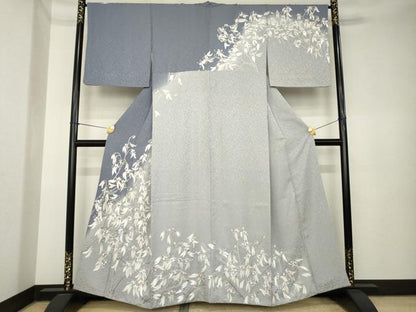 平和屋着物●訪問着　総手刺繍　草花文　暈し染め　正絹　逸品　AABK6256ck