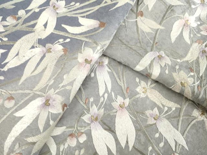 平和屋着物●訪問着　総手刺繍　草花文　暈し染め　正絹　逸品　AABK6256ck