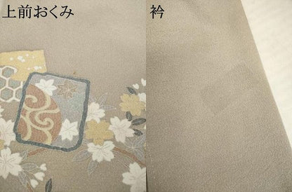 平和屋着物●豪華色留袖　駒刺繍　箔散らし吉祥花文　暈し染め　正絹　逸品　AABK6260ck