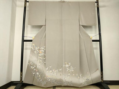 平和屋着物●豪華色留袖　駒刺繍　箔散らし吉祥花文　暈し染め　正絹　逸品　AABK6260ck