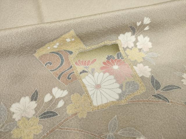 平和屋着物●豪華色留袖　駒刺繍　箔散らし吉祥花文　暈し染め　正絹　逸品　AABK6260ck