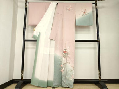 平和屋着物●訪問着　花車文　正絹　逸品　AABK6264ck