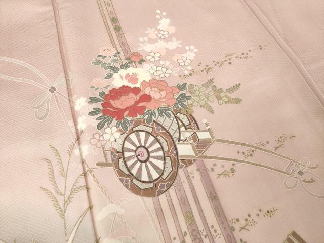 平和屋着物●訪問着　花車文　正絹　逸品　AABK6264ck