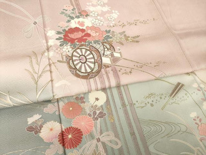 平和屋着物●訪問着　花車文　正絹　逸品　AABK6264ck