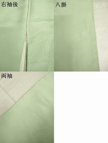 平和屋着物●上質な色無地　雲重ね地紋　夏虫色　正絹　逸品　未使用　AABK6266ck