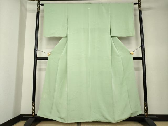 平和屋着物●上質な色無地　雲重ね地紋　夏虫色　正絹　逸品　未使用　AABK6266ck