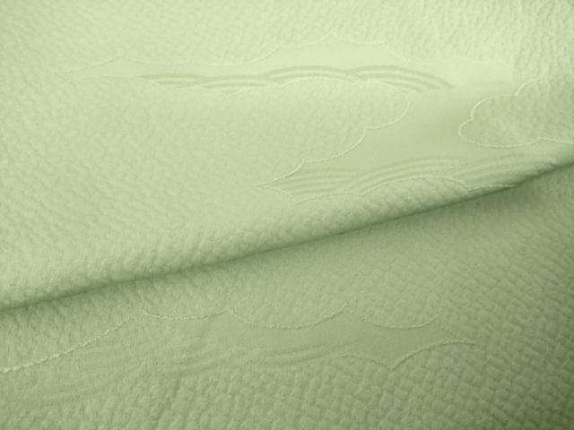 平和屋着物●上質な色無地　雲重ね地紋　夏虫色　正絹　逸品　未使用　AABK6266ck