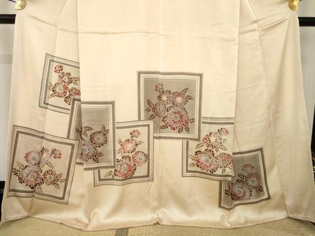 平和屋着物●訪問着　色紙重ね花文　金彩　正絹　逸品　未使用　AABK6267ck