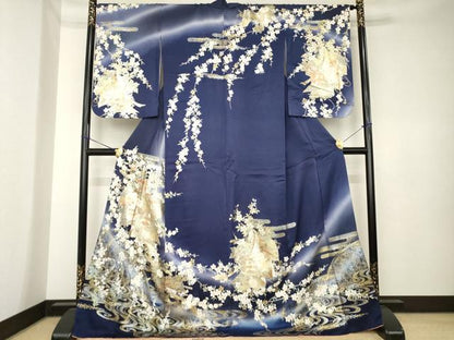 平和屋着物●訪問着　几帳文　暈し染め　金銀彩　やまと誂製　ロング丈　正絹　逸品　AABK6272ck