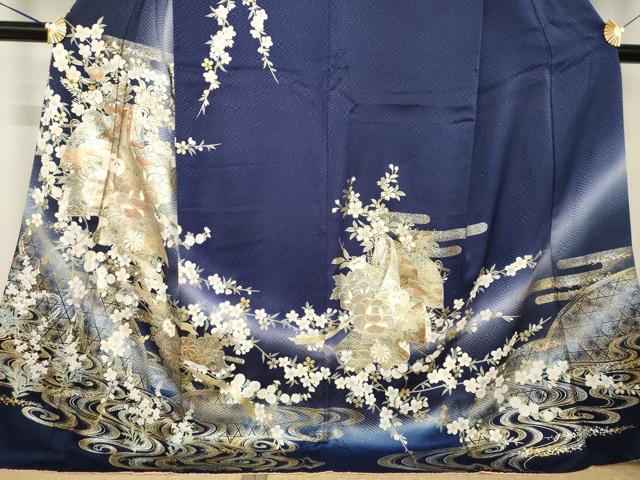平和屋着物●訪問着　几帳文　暈し染め　金銀彩　やまと誂製　ロング丈　正絹　逸品　AABK6272ck