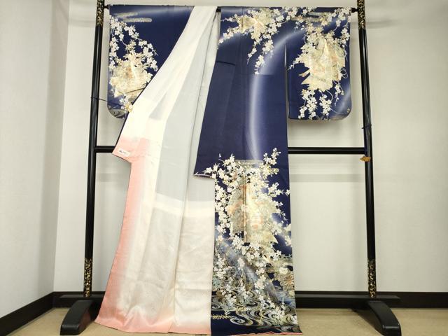 平和屋着物●訪問着　几帳文　暈し染め　金銀彩　やまと誂製　ロング丈　正絹　逸品　AABK6272ck
