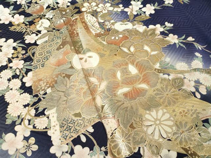 平和屋着物●訪問着　几帳文　暈し染め　金銀彩　やまと誂製　ロング丈　正絹　逸品　AABK6272ck