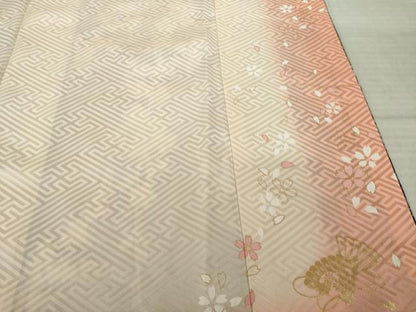 平和屋着物●訪問着　几帳文　暈し染め　金銀彩　やまと誂製　ロング丈　正絹　逸品　AABK6272ck