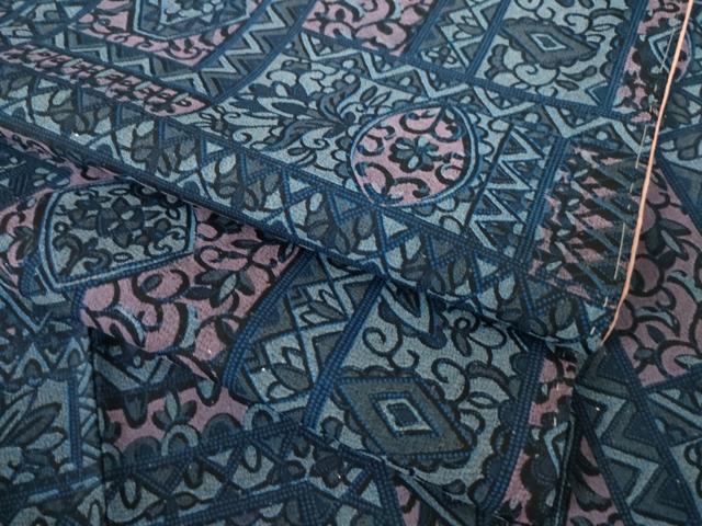 平和屋着物●上質な小紋　飾花文　ラメ　正絹　逸品　AABK6275ck
