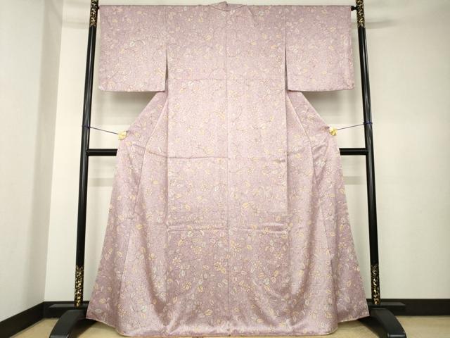 平和屋着物●上質な小紋　更紗花文　正絹　逸品　AABK6277ck