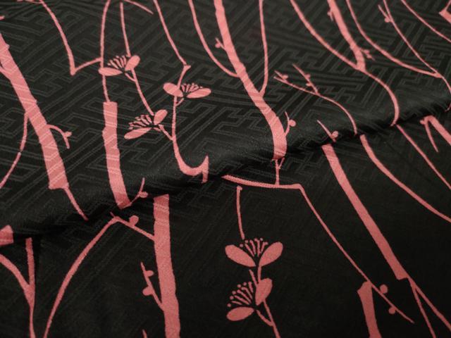 平和屋着物●上質な小紋　枝花文　正絹　逸品　AABK6278ck
