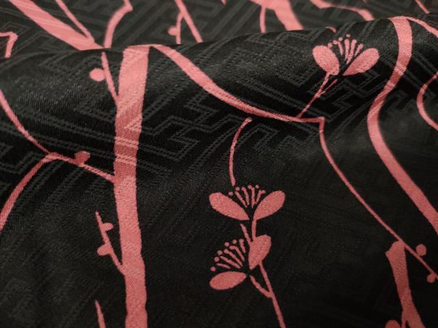 平和屋着物●上質な小紋　枝花文　正絹　逸品　AABK6278ck