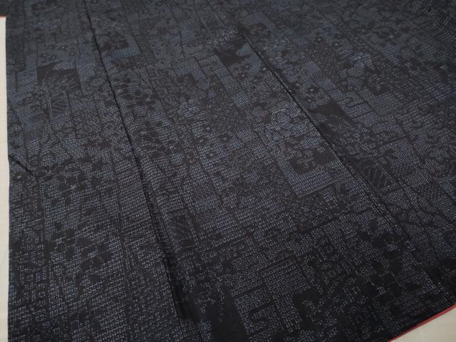 平和屋着物●結城紬　80亀甲　飾花文　まるやま扱い　正絹　逸品　AABK6279ck