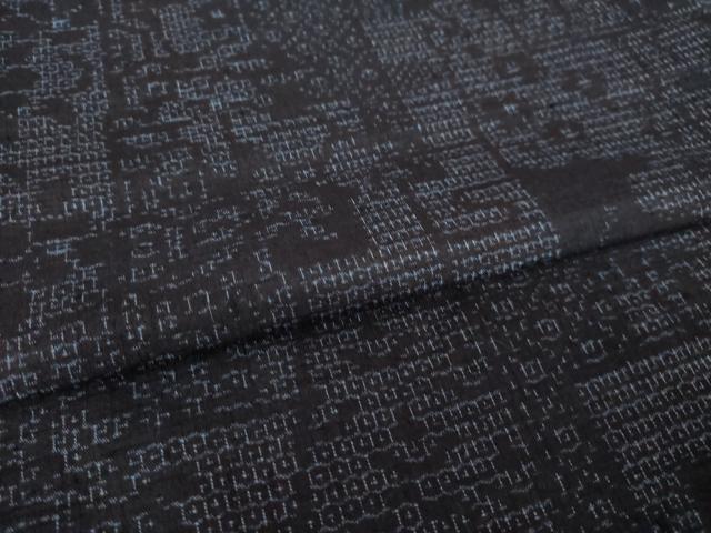 平和屋着物●結城紬　80亀甲　飾花文　まるやま扱い　正絹　逸品　AABK6279ck