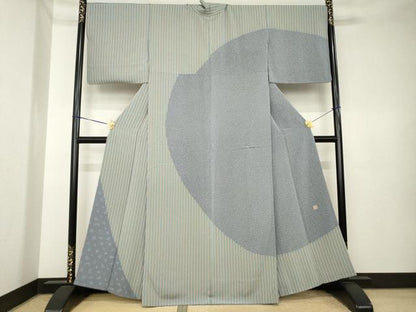 平和屋着物●京友禅作家　岡部睦美　訪問着　竹　宝尽くし　正絹　逸品　AABK6282ck