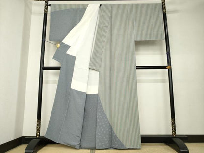 平和屋着物●京友禅作家　岡部睦美　訪問着　竹　宝尽くし　正絹　逸品　AABK6282ck
