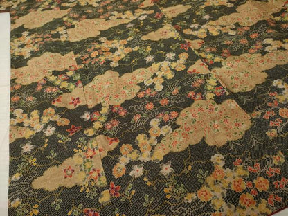 平和屋着物●本場大島紬　7マルキ　総絣　雲重ね花文　正絹　逸品　AABK6290ck