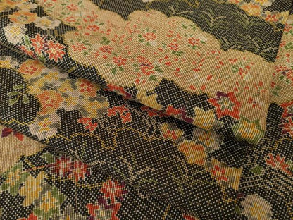 平和屋着物●本場大島紬　7マルキ　総絣　雲重ね花文　正絹　逸品　AABK6290ck