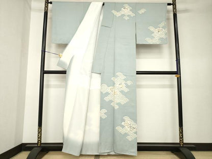 平和屋着物●訪問着　辻が花　青海波花文　正絹　逸品　AABK6293ck
