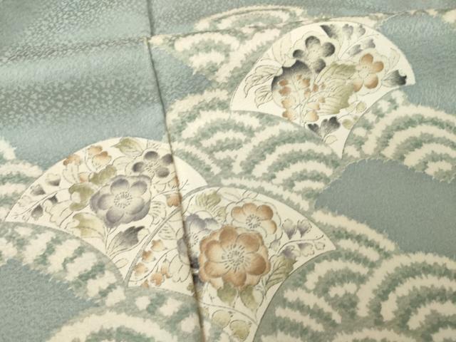 平和屋着物●訪問着　辻が花　青海波花文　正絹　逸品　AABK6293ck
