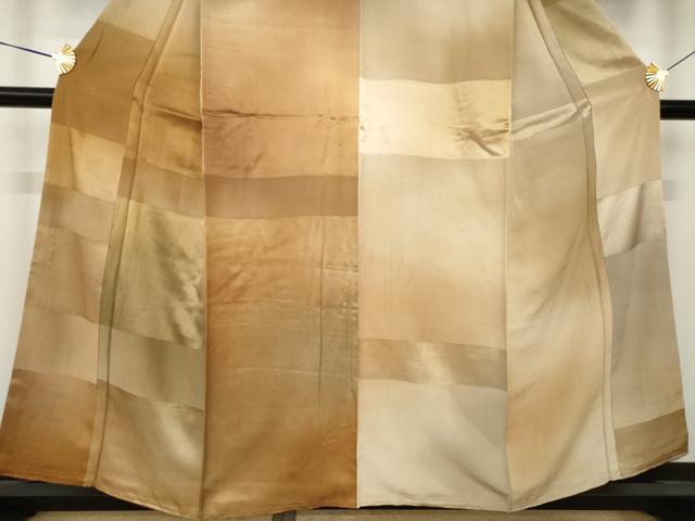 平和屋着物●上質な小紋　片身替わり　暈し染め　正絹　逸品　AABK6298ck