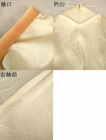 平和屋着物●訪問着　駒刺繍　草花文　金彩　正絹　逸品　AABK6299ck