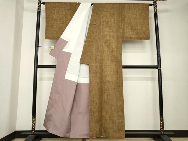 平和屋着物●上質な紬　霞文　正絹　逸品　AABK6306ck