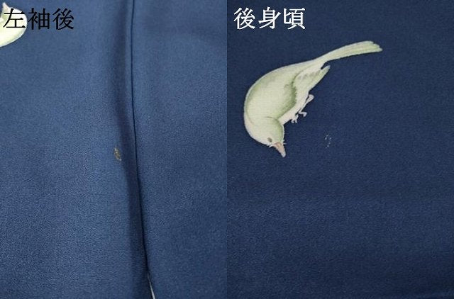 平和屋着物●上質な小紋　鳥　正絹　逸品　AABK6313ck