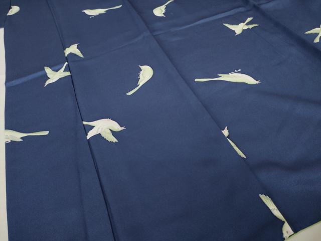 平和屋着物●上質な小紋　鳥　正絹　逸品　AABK6313ck