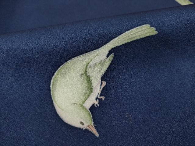 平和屋着物●上質な小紋　鳥　正絹　逸品　AABK6313ck
