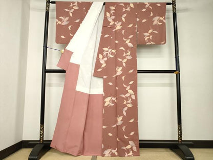 平和屋着物●上質な小紋　地紋起こし　南天文　正絹　逸品　AABK6314ck