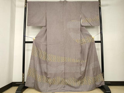 平和屋着物●訪問着　紬地　花唐草文　正絹　逸品　未使用　AABK6317ck