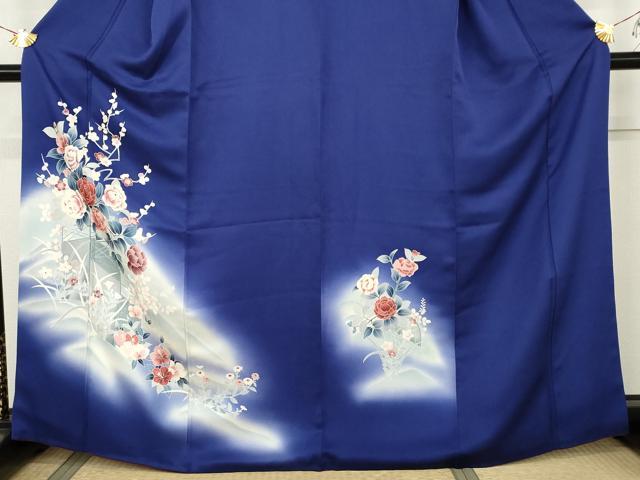 平和屋着物●訪問着　枝花文　暈し染め　正絹　逸品　AABK6326cs