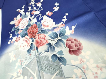 平和屋着物●訪問着　枝花文　暈し染め　正絹　逸品　AABK6326cs