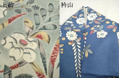 平和屋着物●訪問着　辻が花　暈し染め　銀通し地　正絹　逸品　AABK6327cs