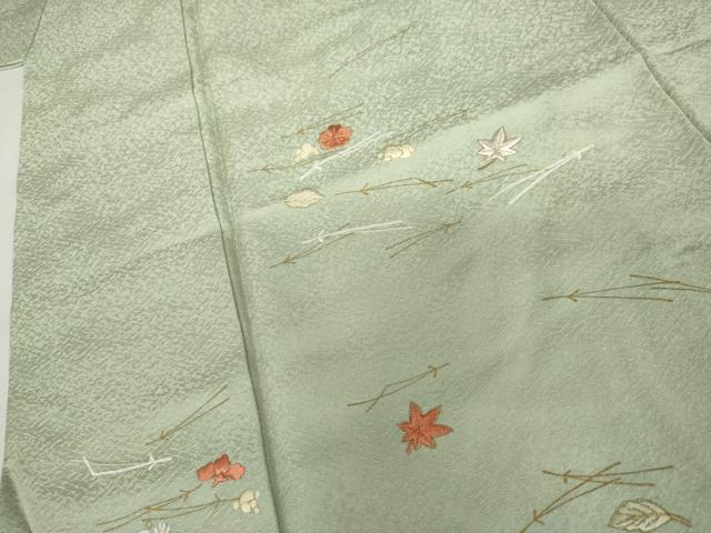 平和屋着物●訪問着　刺繍　吹き寄せ花文　金彩　正絹　逸品　AABK6332cs
