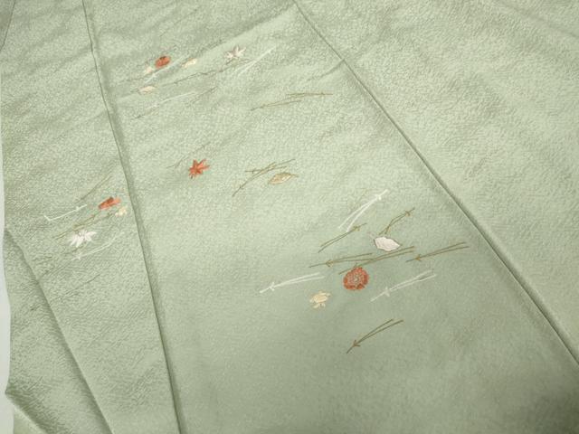 平和屋着物●訪問着　刺繍　吹き寄せ花文　金彩　正絹　逸品　AABK6332cs