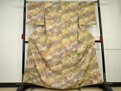平和屋着物●小紋　枝葉文　暈し染め　洗える着物　AABK6335cs