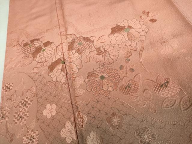 平和屋着物●中国三大刺繍　汕頭刺繍　スワトウ刺繍　訪問着　草花文　暈し染め　正絹　逸品　AABK6338cs