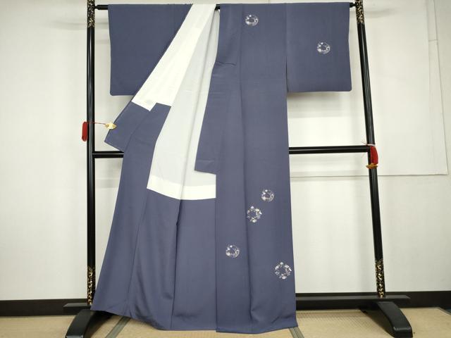平和屋着物●訪問着　総刺繍　花丸文　金糸　正絹　逸品　AABK6345cs